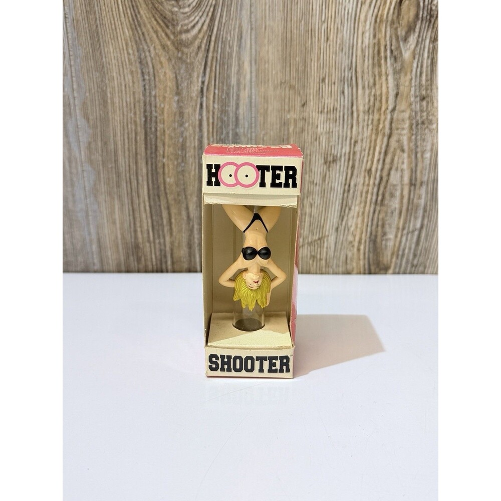 New in Box Hooter Shooter Shotglass Funny upside down girl wrapped around glass